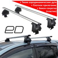 Багажник на крышу Mitsubishi L200 (2007-2014), ЕД, аэродинамические дуги