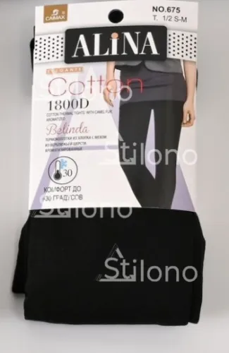 Женские термоколготки на меху ALINA черн