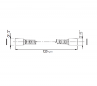 Шланг для душа FIMA Carlo Frattini Wellness 120 cм, цвет: Brushed Black Chrome F2128/120 CS схема 3