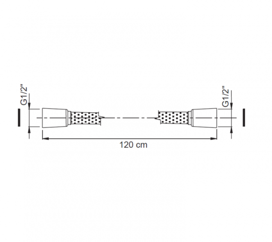 Шланг для душа FIMA Carlo Frattini Wellness 120 cм, цвет: Brushed Black Chrome F2128/120 CS схема 3