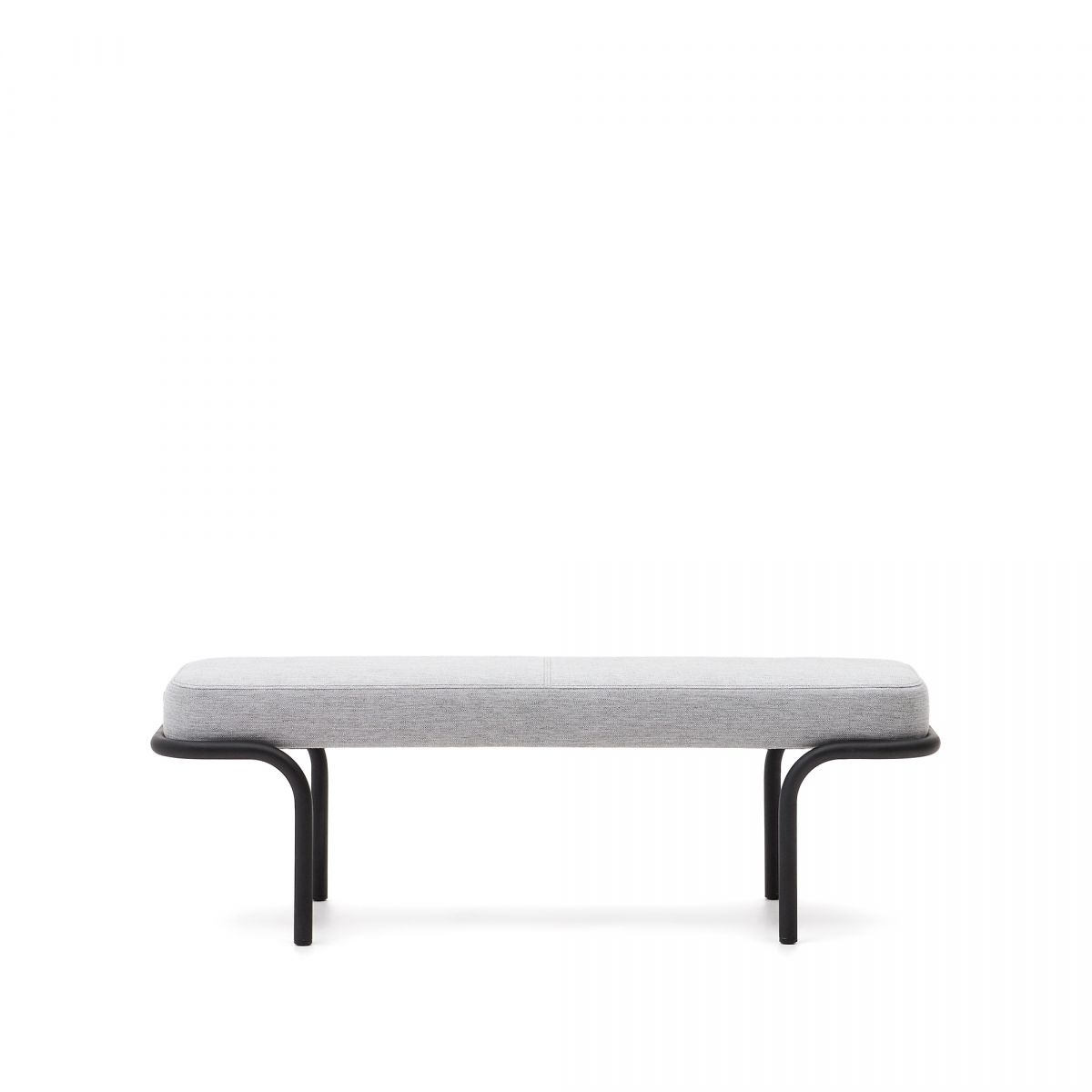 Compo Скамья из серой ткани и черного металла 130 см