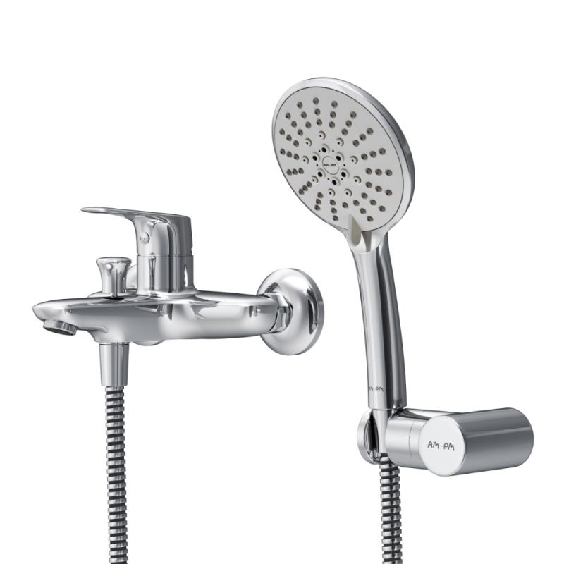 Смеситель для ванны и душа с душевым набором AM.PM Joy F85E15000, хром