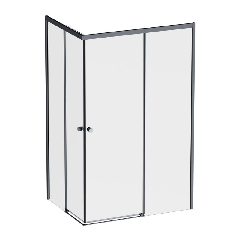 Душевое ограждение AM.PM X-Joy Square Slide 120х90, черный, прозрачное W94G-403-12090-BT