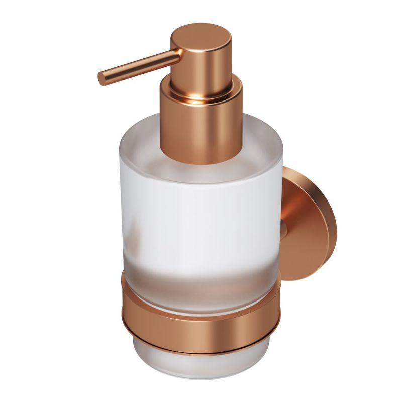 Стеклянный диспенсер для жидкого мыла с настенным держателем, розовое золото AM.PM X-Joy A85A36944