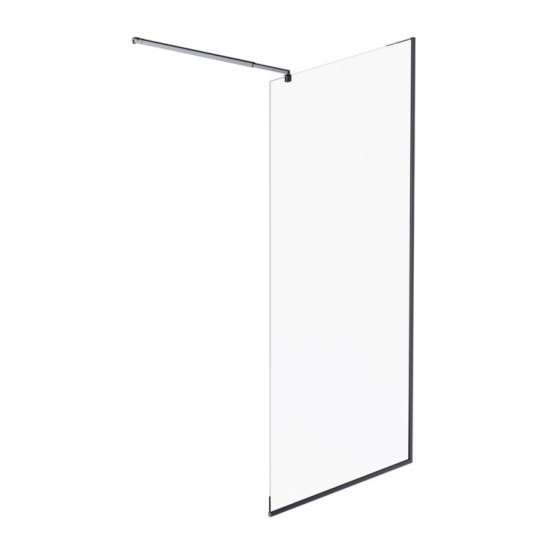 Душевая перегородка AM.PM Func 100x200, стекло прозрачное 8 мм, профиль черный W84WI-100-F1-BTE