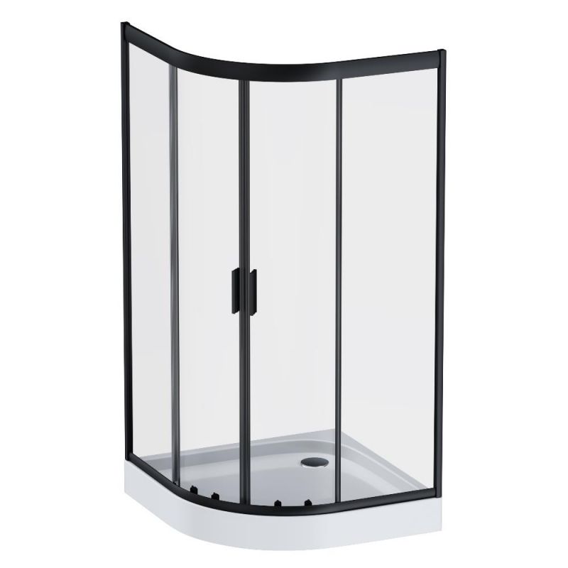 Душевое ограждение 100x100 см, без поддона AM.PM Gem, черный матовый W90G-401-100BT