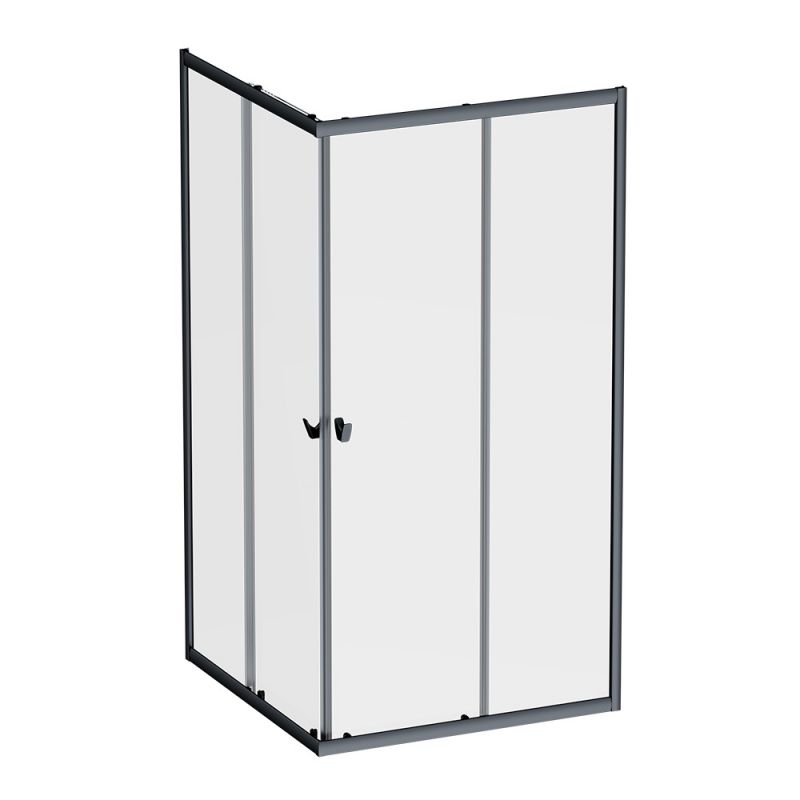 Душевое ограждение 100x100 см, без поддона AM.PM Sunny черный матовый W87G-403-100100-BT