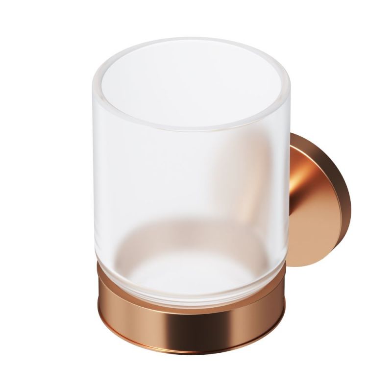 Стеклянный стакан с настенным держателем, розовое золото AM.PM X-Joy A85A34344