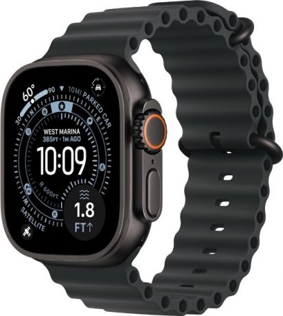 Apple Watch Ultra 3 (2025) GPS + Cellular, 49 мм, корпус из черного титана, ремешок Ocean (One Size) черного цвета MF0J4