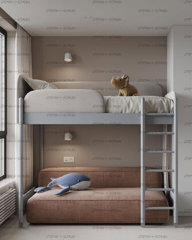 Кровать двухъярусная мягкая Кэролин №27