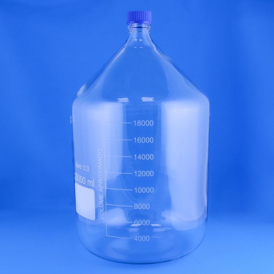 Банка для реактивов Labdevices GL45, 20000 мл, стекло Boro 3.3, светлое стекло, с винтовой крышкой, градуированная