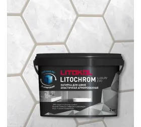 Затирочная Смесь Litokol Litochrom Luxury Evo 2кг Эластичная для Плитки Шириной Шва 1-10 мм / Литокол Литохром
