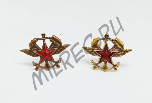 Петличные эмблемы образца 1936 года железнодорожных войск РККА, 2 шт. в комплекте (реплика)