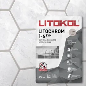 Затирочная Смесь Litokol Litochrom 1-6 Evo 25кг LE.145 Черный Уголь, Цементная для Затирки Швов Плитки от 1 до 6 мм / Литокол Литохром Эво.