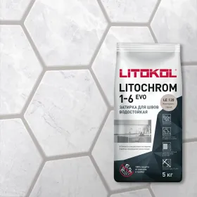Затирочная Смесь Litokol Litochrom 1-6 Evo 5кг LE.110 Стальной Серый, Цементная для Затирки Швов Плитки от 1 до 6 мм / Литокол Литохром Эво.