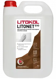 Очиститель Щелочный  Litokol Litonet Evo 5л Жидкий от Остатков Цементного Клея и Цементных Затирок.