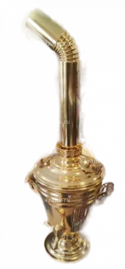 Самовар угольный Челябинский с трубой  на 5л, золотой