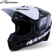Шлем Alpinestars SM3 Radium, чёрно-белый