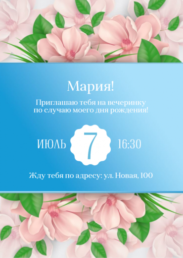 Приглашение на ДР PT-16927