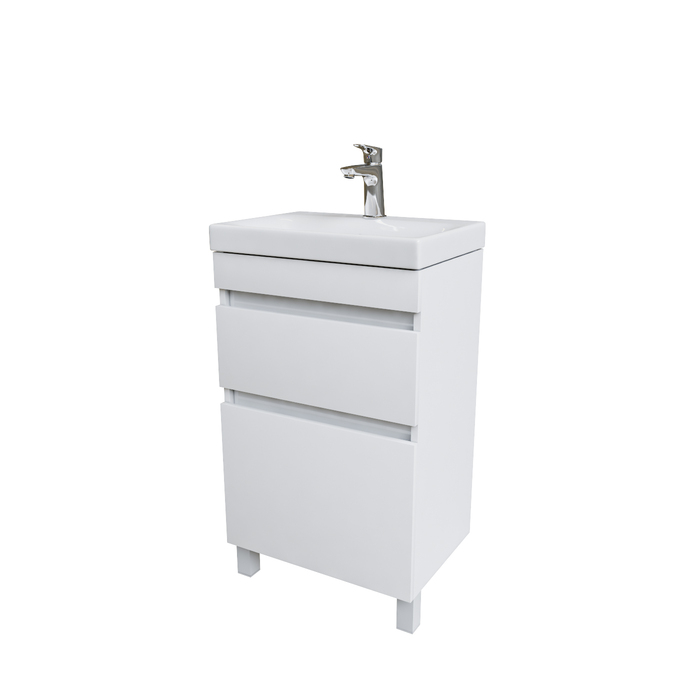 Тумба с умывальником напольная с ящиками, белая, 50 см, Zodiac, IDDIS, ZOD5CBFi95K