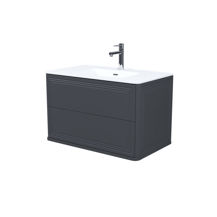 Тумба с умывальником, подвесная, 80 см, темно-серый, Oxford Neo, IDDIS, OXN80D0i95K