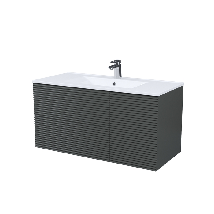 Тумба с умывальником, подвесная, 100 см, темно-серый, Bild, IDDIS, BIL10G0i95K