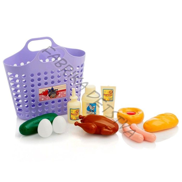Игровой набор «Продуктовая корзинка» 12 предметов, цвета МИКС