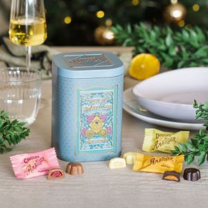 Конфеты ассорти с фруктовой начинкой в жестяной банке Amatller FLORS SURTIDO FRUTAS Испания