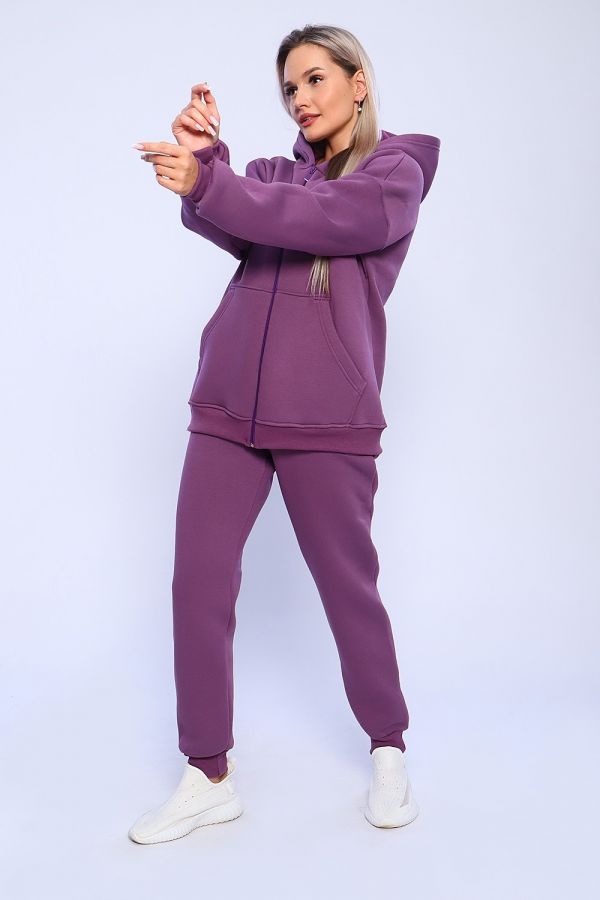 688 Костюм с начесом ZIP [ежевичный]