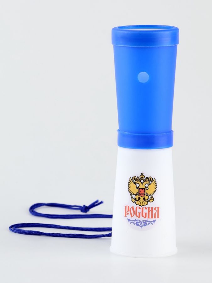 Свисток-гуделка болельщика «Россия», герб, 17 см, цвета МИКС