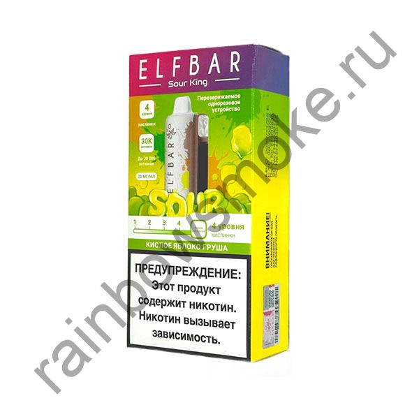 Elf Bar Sour King 30000 - Кислое Яблоко Груша (Sour Apple Pear)