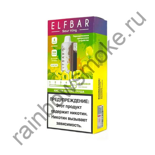 Elf Bar Sour King 30000 - Кислое Яблоко Груша (Sour Apple Pear)