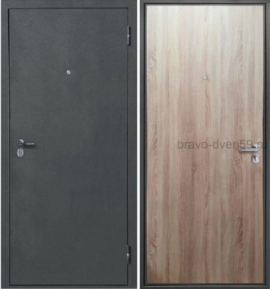 ПСК "СтройГост 4,5 см" Серебро Дуб сонома металлическая дверь