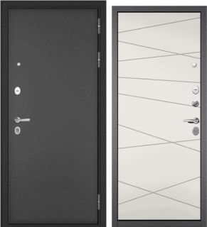 Дверь металлическая TRUST MASS MP Антрацит букле/ Белый софт