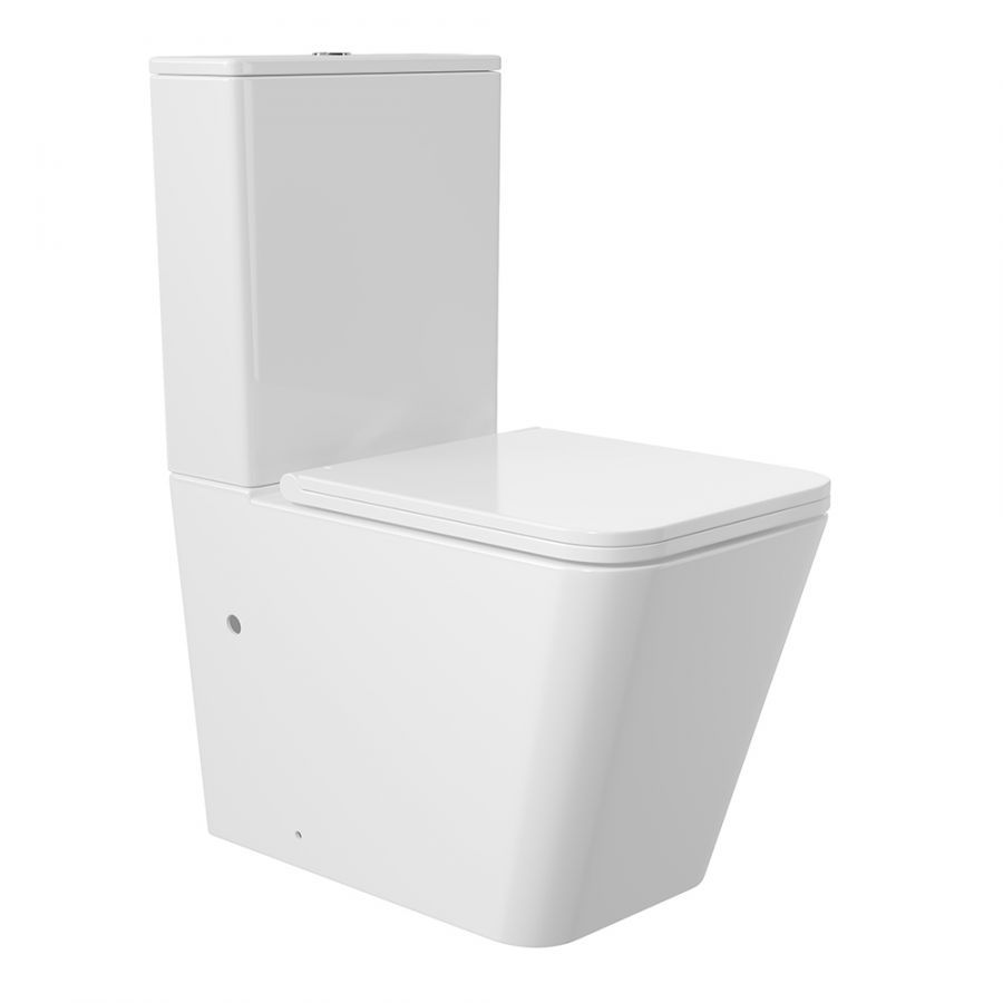 Aqueduto комплект: MACIO Plus Унитаз напольный 610*350 безободковый с бачком, Tornado,  сиденье с микролифтом, белый глянцевый