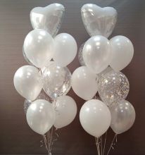 БУКЕТ ШАРОВ "БЕЛОСНЕЖНЫЙ"  С ГЕЛИЕМ.