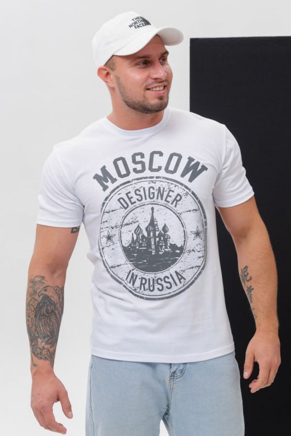 Футболка мужская 8503/1 [белый+Москва]