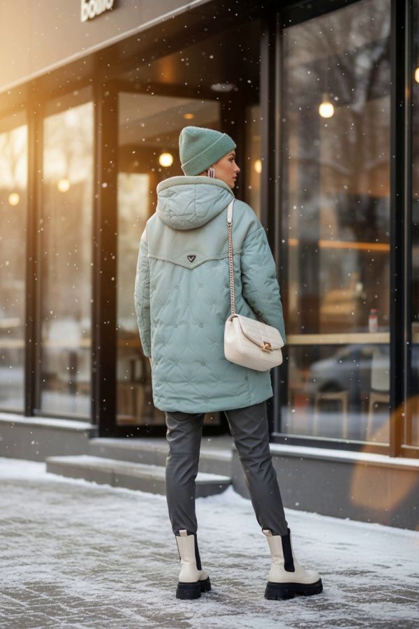 Куртка верблюжья шерсть арт.318 [бирюзовый]