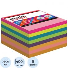 Блок самокл 76*76мм 400л ATTACHE Economy 8цв*50л неон