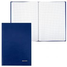 Книга учета 96 л., клетка, твердая, бумвинил, блок офсет, А4 200×290 мм, BRAUBERG, синяя, 130069