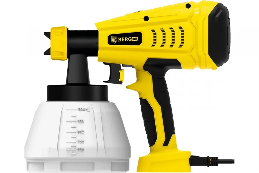 Электрический универсальный краскопульт BERGER Малер 550 ВТ, 1.2 л/мин BG1413