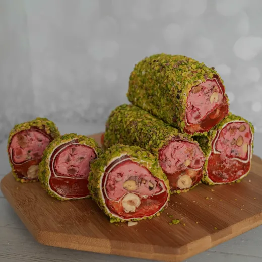 Лукум "Amavel" №106, Рулет Малина с Фисташкой Турция