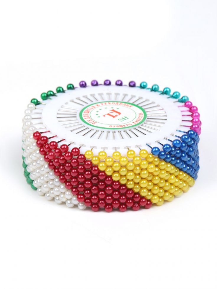 Булавки швейные наметочные Ромашка 38 мм с цветными головками (0333-3002.38)