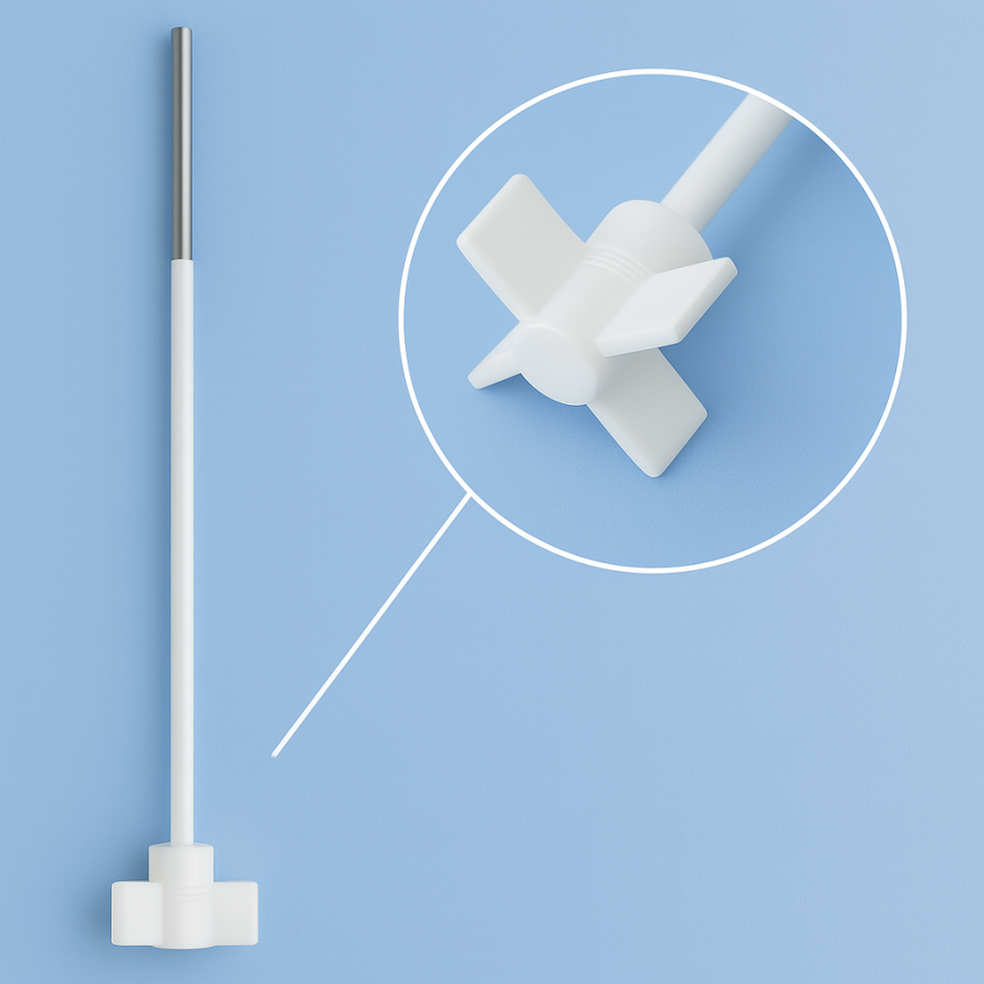 Мешальник для верхнеприводных мешалок Labdevices, 4 лопасти, нержавеющая сталь с фторопластовым покрытием, 350 мм