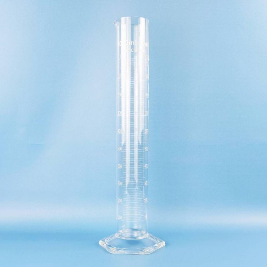 Цилиндр мерный Labdevices 1-1000-2, 1000 мл, с носиком, стекло, градуированный, со стеклянным шестиугольным основанием