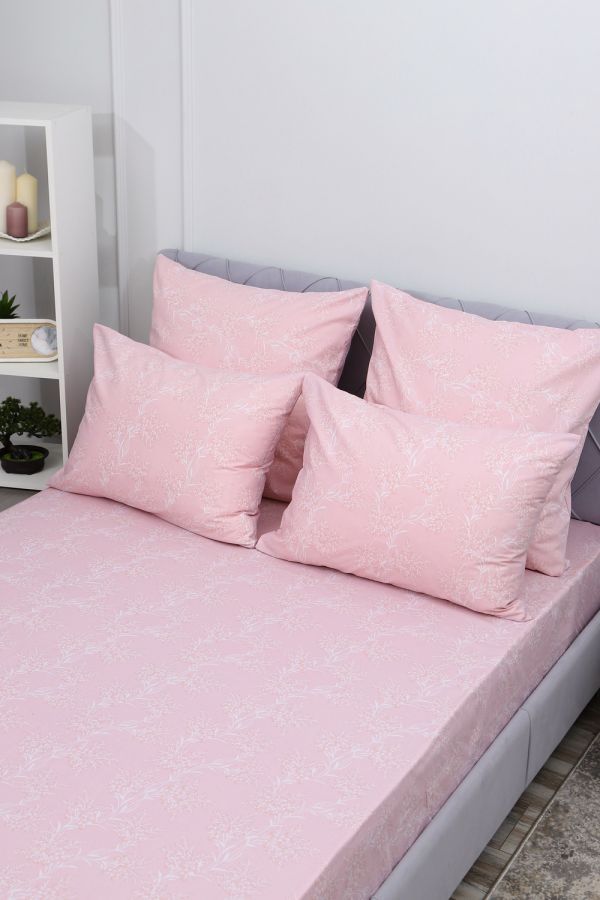 Простыня на резинке поплин Виола-компаньон [розовый]