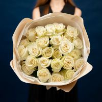 Роза белая от 7 шт (60см)