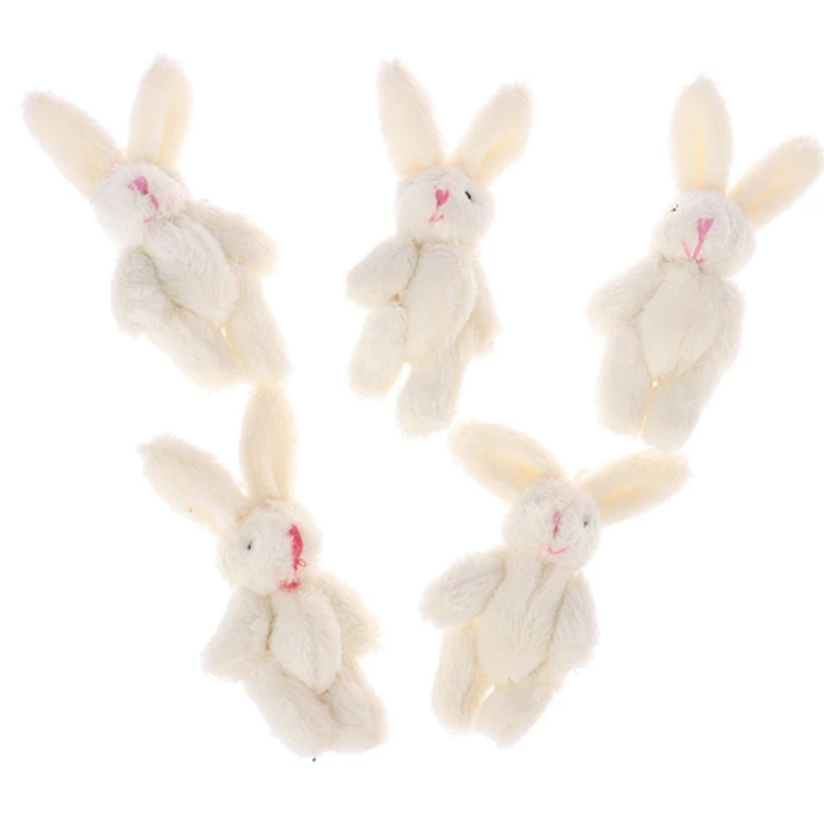 Игрушка для куклы КРОЛИК плюшевый 85 мм цвет молочный 1 штука (DZF-BMK.85)