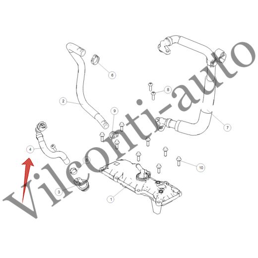 ПАТРУБОК ВЫВОДА КАРТЕРНЫХ ГАЗОВ TANK 500 1014240XEZ01 100% ОРИГИНАЛ