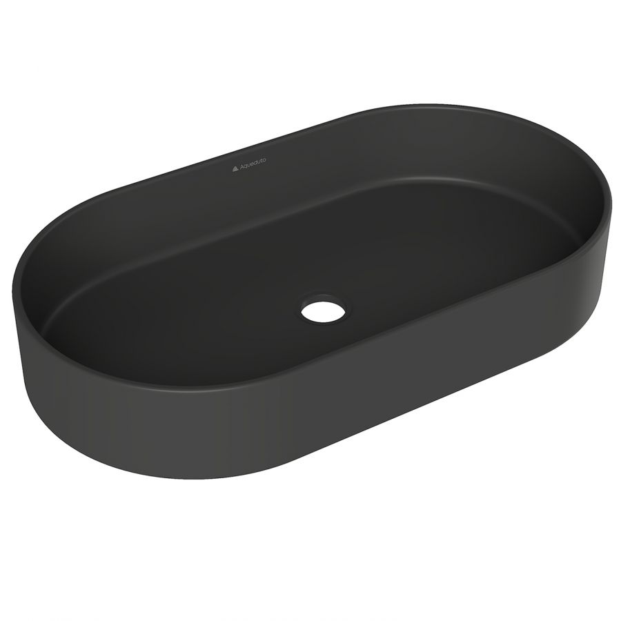 Aqueduto ESPIRAL Раковина накладная овальная 390*600, черный матовый